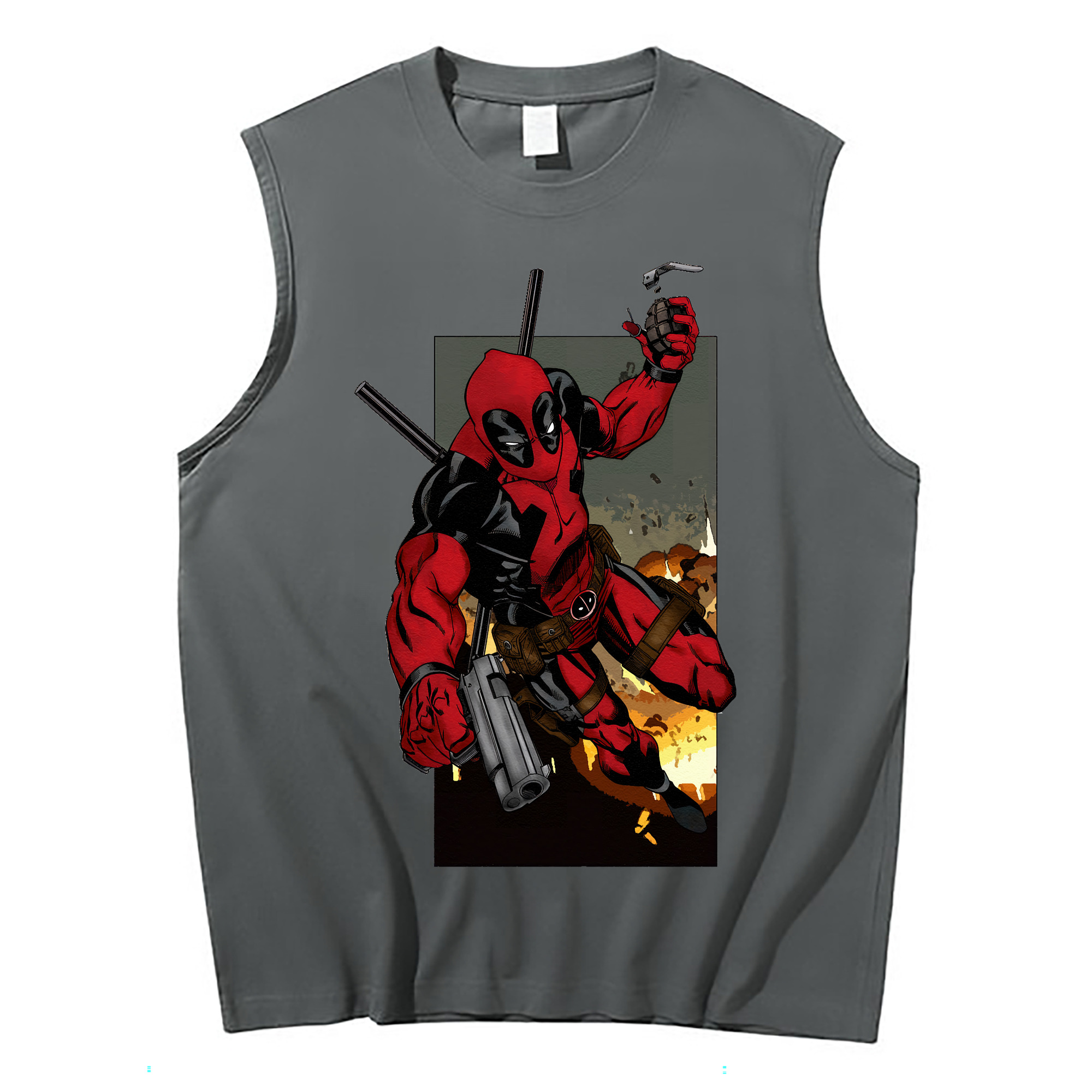 （画像用） Deadpool デッドプール コットン100％タンクトップ（フロントプリント）